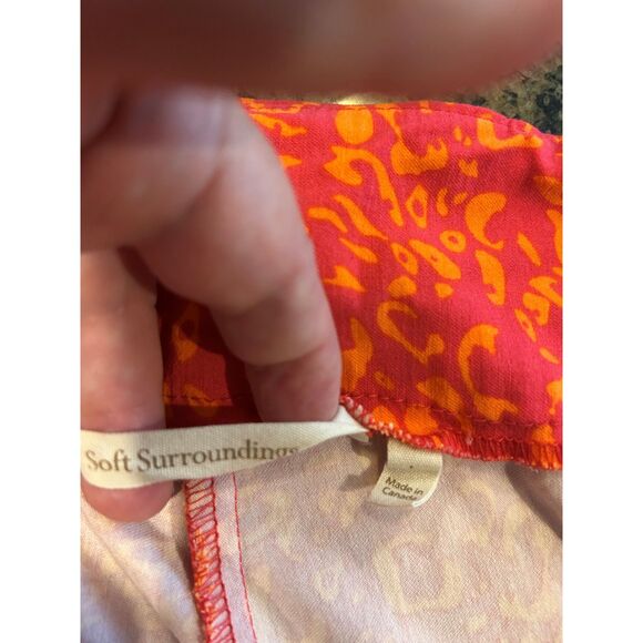 Soft Surroundings Pink and Orange Pants - Size Large - Picture 3 of 4